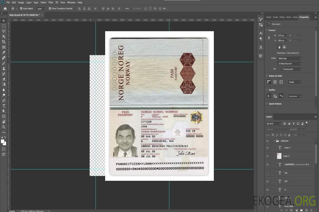 Passeport norvégien version 2 template